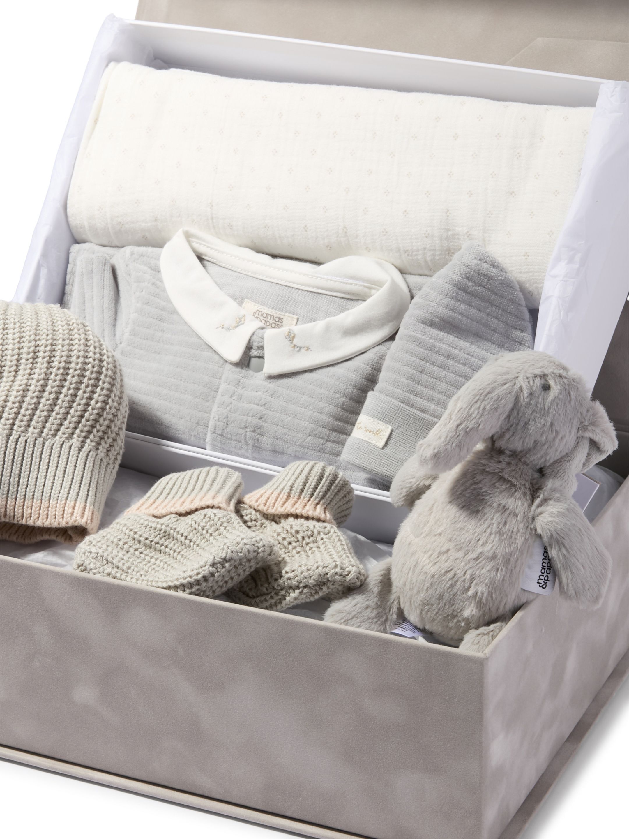 Welcome to the World Blue Gift Set with Knitted Hat, Booties & Elephant Soft Toy image number 2